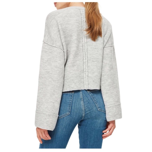 Topshop Mo Seam Detail Popper Sweater Cropped - Picture 3 of 5